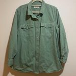 Madewell Plus Garment-Dyed Twill Shirt Jacket Shacket Green Photo 1