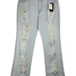 Flamingals Distressed Light Wash Denim Jeans 32 Blue Photo 0