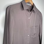 Alexander Wang T by  Taupe Washed Tencel Snap Button Shirt Size XS Photo 3