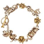 Premier Designs  Silvertone Goldtone Crazy Cat Lady & Dog Tennis Toggle Bracelet Photo 4