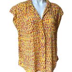 Maeve Anthropologie Picnic Button Down Pineapple Print Shirt, Sz L Yellow Size L Photo 2