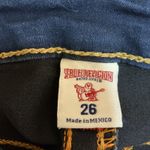 True Religion True‎ Religion World Tour Curvy Skinny Jeans Dark Wash Orange Stitching Size 26 Photo 5