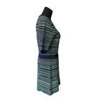 A.L.C. Culver Sweater Knit Dress Navy Acid Green Striped Mini Sz M Retail $560 Size M Photo 4