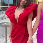 Triple Threads Highs And Low Ruffle Dress Red Photo 1