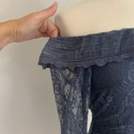 Lovers + Friends  Cass Dress Size Small Lace Off the Shoulder Blue Gray Sz S Photo 3