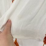 Ban Jara  White Copped Puff Sleeve Floral Embroidered Boho Blouse M Photo 8