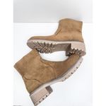 Seven7  Booties Womens Size 6 Tan Bestie Zip Up Block Heel Round‎ Toe Boots Photo 4