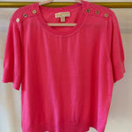 Michael Kors Women’s berry pink short sleeve sweater blouse XL Photo 0