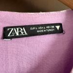 ZARA  | Bloggers Favorite Lilac Purple Gingham Mini Dress Ruched Skirt |  Large Photo 3