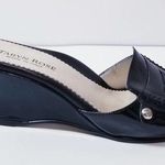 Taryn Rose Black Patent Wedge Sandals Photo 0