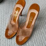 Vinyl geo burnt orange/brown vintage AMANO heel Orange Size 5.5 Photo 1