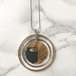Francesca's  Silver & Gold Two Toned Circular Pendant Necklace Photo 0