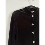 Blair Black Velvet Cropped Button Front Blouse Size Small Whimsygoth Retro Witch Photo 5