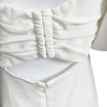 Cinq a Sept Mini Dress Size 10 White Puff Sleeve Cutout Back Women’s Photo 5