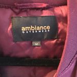 Ambiance Apparel Cranberry Satin Bomber Photo 2