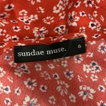 Sundae Muse  Dress 6 Red V Neck Short Sleeve Flowy Summer Viral Party Photo 5