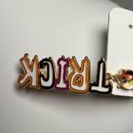 Halloween TRICK Orange Purple and Black Single Earring Photo 5