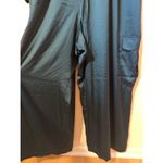 EXPRESS NWT  Deep Teal Green Button Tie Waist Wide Leg Satin Cargo Jumpsuit XL Photo 4