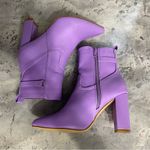 Allegra K  Purple Heeled Boots 6 Photo 4