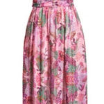 CIEBON Jennsen Ruched Flutter Sleeve Maxi Dress In Pink Size Small Floral Photo 0