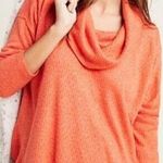 Anthropologie Maeve Addie Ruffled Hacci Orange cowl neck Sweater size XS Photo 0
