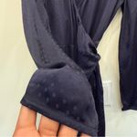 Aritzia Wilfred  Callie Satin Wrap Mini Dress Navy Polka Dot Size XS NWT Photo 5