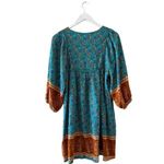 Qearal Womens Casual V Neck 3/4 Sleeve Boho Floral Loose Short Mini SZ S #1994 Brown Photo 8