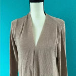 POL  Plain Jane Long Basic Cardigan in Dusty Rose pink brown in size small Photo 1