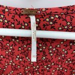 Free People Size XS Mini Dress Clara Floral Tie-waist Tunic In Red Floral V-Neck Photo 2