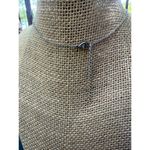 None Dichoric Glass Pendant Necklace Geometric Design Rectangle Adjustable 18" - 20" Photo 3