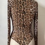 Emma & Sam Leopard Mock Neck Full bottom Bodysuit Photo 5