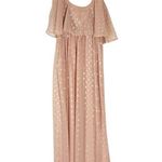 Anthropologie  BHLDN Metallic Dots Paris Maxi Dress Gown Pink Size S Photo 5