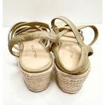 Pelle Moda Gold Espadrille Wedge Sandals Ankle Strap Strappy Size 6.5 Gold Photo 4