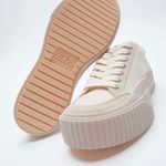 ZARA NWOT Beige Canvas And Suede Sneakers Size EU 39 Photo 1