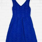 Maeve - ANTHROPOLOGIE Blue Purple Averie Jacquard Aztec Fit & Flare Dress Size 2 Photo 11