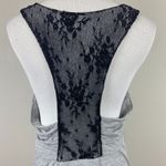 Heartloom Mini Dress M Gray Knit Black Lace Racerback Pockets Sleeveless Photo 6