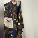 Floral Print Women's Top Blue Size L Photo 2