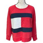 Tommy Hilfiger Sport sweatshirt sweater cropped Red Sz L Photo 1