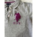 U.S. Polo Assn. women’s gray W/purple Short Sleeve polo shirt size M Photo 1