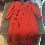 Long Sleeve Chiffon Rust Color V Photo 9