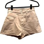 H&M & Denim Khaki Beige Tan Neutral High Waist Curvy Jean Shorts Denim Shorts Size 4 Photo 0