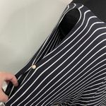 Jones New York Cold Shoulder Navy and White Stripe Blouse Size X-Large Photo 1