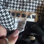 Vintage Jordan Blouse in Black White Houndstooth with Flowy Back Pleat, Size 5/6 Photo 2