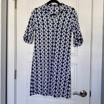 J. McLaughlin Lawrence Dress, Catalina Cloth Navy and White Geometric, Size XS Photo 2
