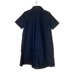 Loft  Collared Indigo Denim Dark Wash Dress Button Up Small Petites with Pockets Photo 3