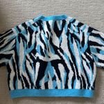 ZARA Black and Blue Zebra Print Sweater Photo 3
