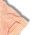 Bogner Shirt Womens XL (12) Button Up Short Sleeve Orange/White Stripe Golf Orange Photo 3