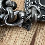 Vintage Silver Tone Metal Circle Medallion Coin Chain Belt Photo 1