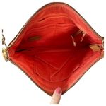 Fossil Coated Canvas Leather Trim Neutral Stripe Crossbody Clutch Purse Photo 2