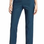Loft Ann Taylor  Marisa Teal Blue Diamond Pattern Dress Pants Straight Leg 00 Photo 0